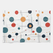 世紀中頃の幾何学的パターン キッチンタオル (横)