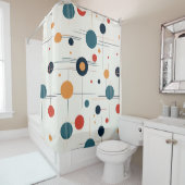 世紀中頃の幾何学的パターン シャワーカーテン (インサイチュ)