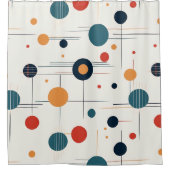 世紀中頃の幾何学的パターン シャワーカーテン (正面)