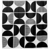 世紀中頃の幾何学的パターン シャワーカーテン (正面)