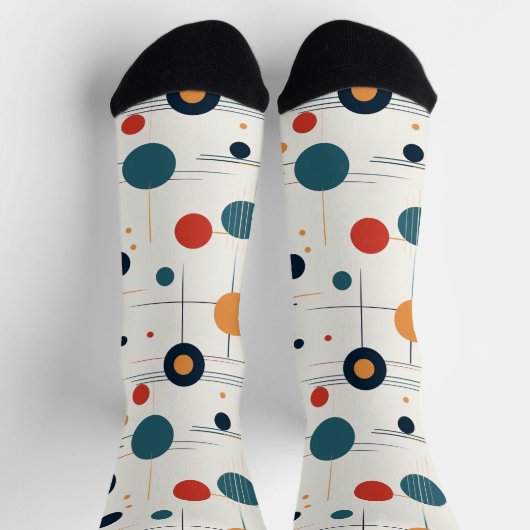 世紀中頃の幾何学的パターン ソックス (上部)