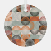 世紀中頃の幾何学的、抽象芸術カラフルパターン。 ガラスオーナメント (正面)