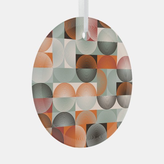 世紀中頃の幾何学的、抽象芸術カラフルパターン。 ガラスオーナメント (正面右)