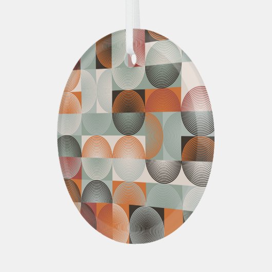 世紀中頃の幾何学的、抽象芸術カラフルパターン。 ガラスオーナメント (正面左)