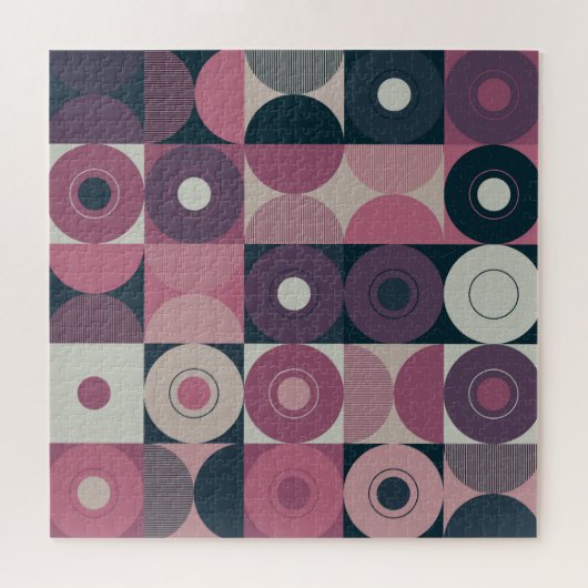 世紀中頃の幾何学的:抽象芸術カラフルパターン ジグソーパズル (横)