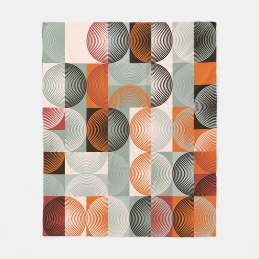 世紀中頃の幾何学的、抽象芸術カラフルパターン。 フリースブランケット (正面)