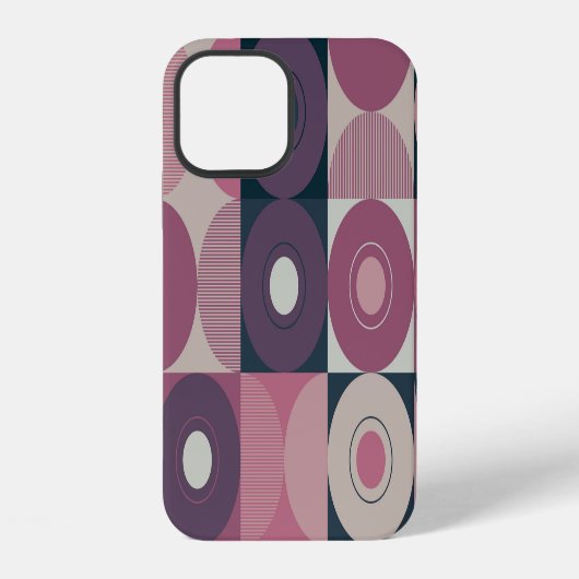 世紀中頃の幾何学的：抽象芸術カラフルパターン iPhoneケース (裏面)
