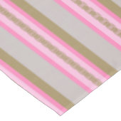 世紀中頃の日よストライプけ – 灰色/灰色、ピンク、黄褐色 テーブルクロス (アングル)