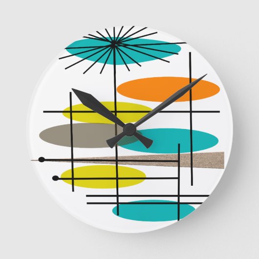 世紀中頃の楕円5 ラウンド壁時計 (正面)