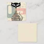 世紀中頃の猫モダン スクエア名刺 (正面/裏面)