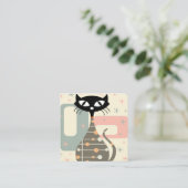 世紀中頃の猫モダン スクエア名刺 (スタンド正面)