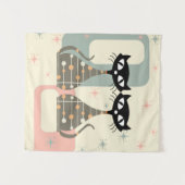 世紀中頃の猫モダン タペストリー (正面(横))