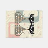 世紀中頃の猫モダン フリースブランケット (正面(横))