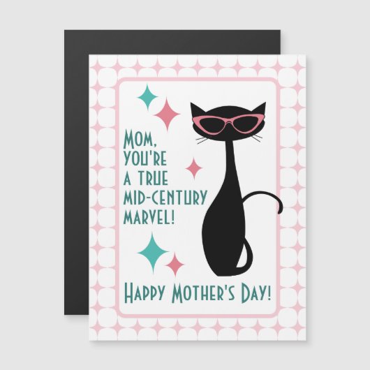 世紀中頃の猫、母の日が幸せ (正面/裏面)