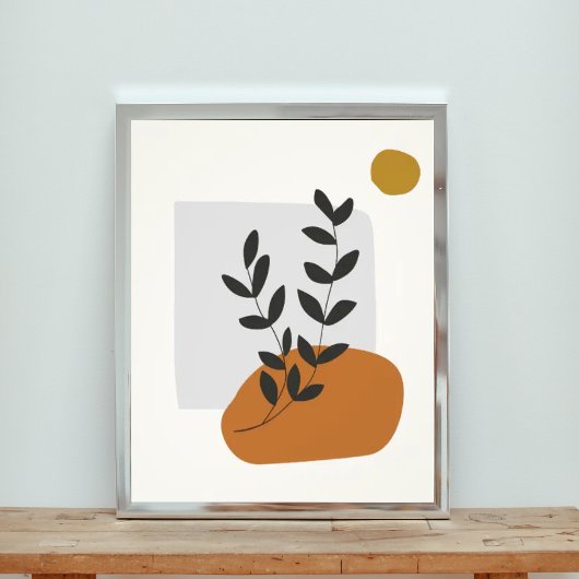 世紀中頃の現代の太陽と葉 フォトプリント           