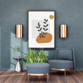 世紀中頃の現代の太陽と葉 フォトプリント           