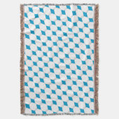 世紀中頃の白とアクアの楕円と円 スローブランケット (正面縦)