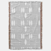 世紀中頃の白と灰色の楕円と円 スローブランケット (正面縦)