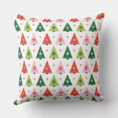 世紀中頃の赤モダンと緑のクリスマス クッション (裏面)