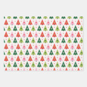 世紀中頃の赤モダンと緑のクリスマス ラッピングペーパーシート (正面)
