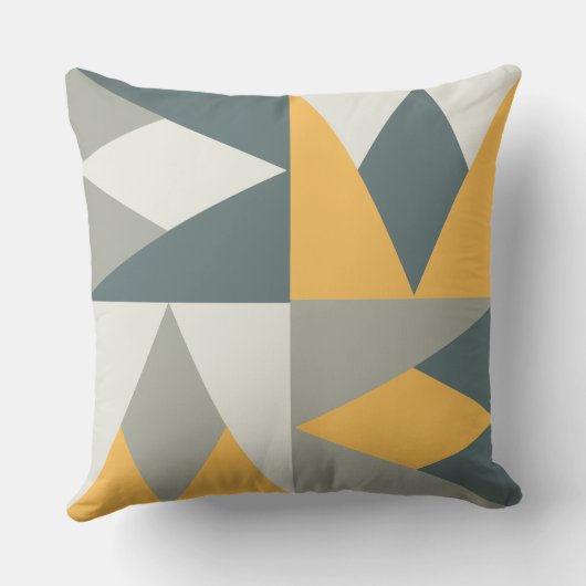 世紀中頃の黄色と灰色モダン病 クッション (裏面)