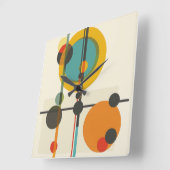 世紀中頃モダンの幾何学時計 スクエア壁時計 (傾斜)