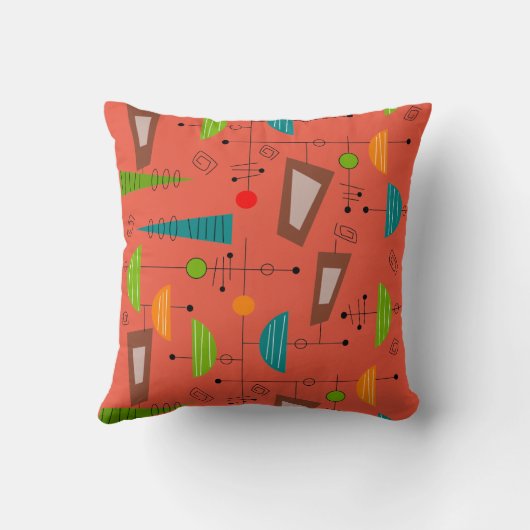 世紀中頃モダンの枕楕円のパターン#1A クッション (裏面)