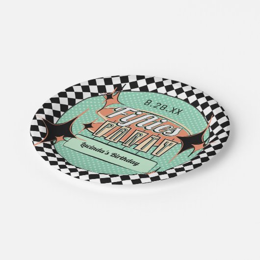 世紀中頃50年代のパーティー紙プレート ペーパープレート (アングル)