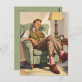 世紀半ばくつろぎ – 紳士の休息 ポストカード (正面/裏面)