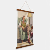 世紀半ばくつろぎ – 紳士の休息 吊り下げ型タペストリー (傾斜あり)