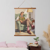 世紀半ばくつろぎ – 紳士の休息 吊り下げ型タペストリー (寝室)