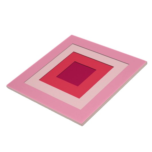 世紀半ばによって層にされる正方形-ピンクおよびワイン タイル (側面)