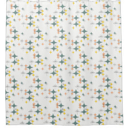 世紀半ばのカスタムなモダンなEamesの原子スターバスト シャワーカーテン