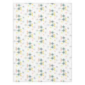 世紀半ばのカスタムなモダンなEamesの原子スターバスト テーブルクロス (正面)