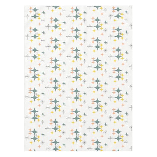 世紀半ばのカスタムなモダンなEamesの原子スターバスト テーブルクロス (正面)