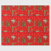 世紀半ばのクリスマスの包装紙 ラッピングペーパー (フラット)