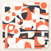 世紀半ばのコースターモダンス スクエアペーパーコースター (正面)