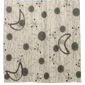 世紀半ばのスターバストパターンシャワー・カーテン シャワーカーテン (正面)