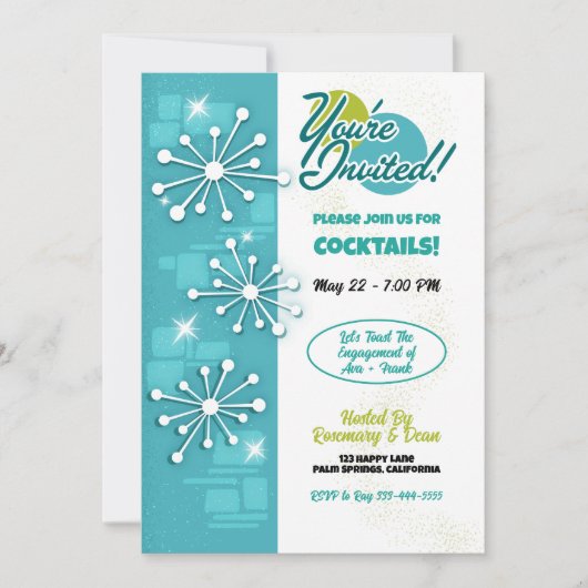 世紀半ばのスプーモダンチンパーティの招待状 招待状 (正面)