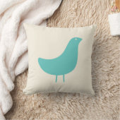 世紀半ばのターコイズのモダンな鳥の装飾用クッション クッション (ブランケット)