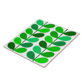 世紀半ばのデンマークの葉、エメラルドおよびライムグリーン タイル (側面)