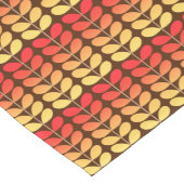 世紀半ばのデンマークの葉、ブラウン、オレンジ及び金ゴールド ショートテーブルランナー (コーナー)