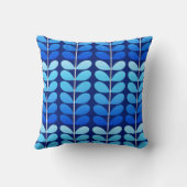 世紀半ばのデンマークの葉、海軍およびコバルトブルー クッション (裏面)