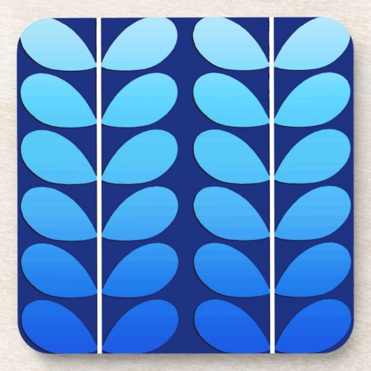 世紀半ばのデンマークの葉、海軍およびコバルトブルー コースター (正面)