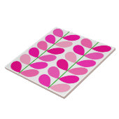 世紀半ばのデンマークの葉、赤紫のピンクの色合い タイル (側面)