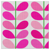 世紀半ばのデンマークの葉、赤紫のピンクの色合い ファブリック (クローズアップ)