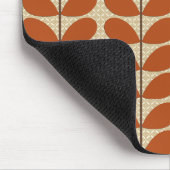 世紀半ばのデンマークの葉、錆ブラウンおよびベージュ色 マウスパッド (コーナー)