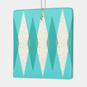 世紀半ばのモダンでアーガイル柄のなクリスマスのオーナメント セラミックオーナメント (左)