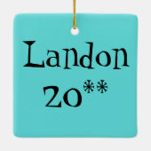 世紀半ばのモダンでアーガイル柄のなクリスマスのオーナメント セラミックオーナメント (裏面)