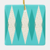 世紀半ばのモダンでアーガイル柄のなクリスマスのオーナメント セラミックオーナメント (正面)